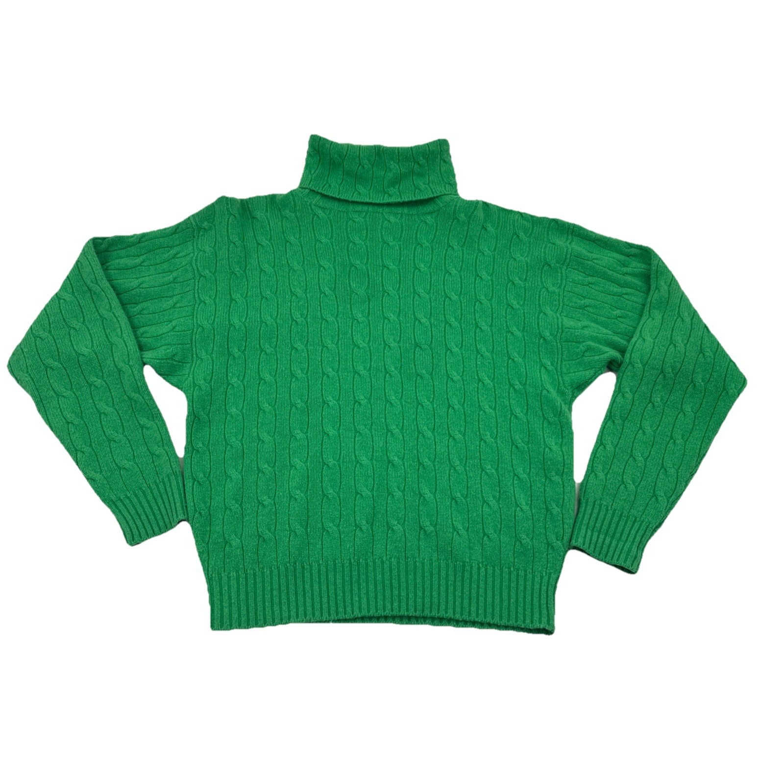 Vintage Ralph Lauren Purple Label Cashmere Turtleneck Sweater Women Medium Green